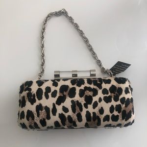 WHBM Leopard Haircalf Clutch - NEW!